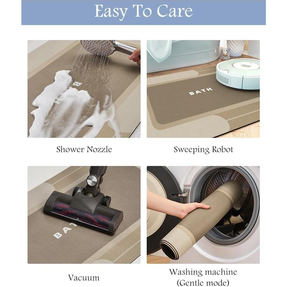 Alfombra de Baño Antideslizante MontVoo 43x68cm Beige