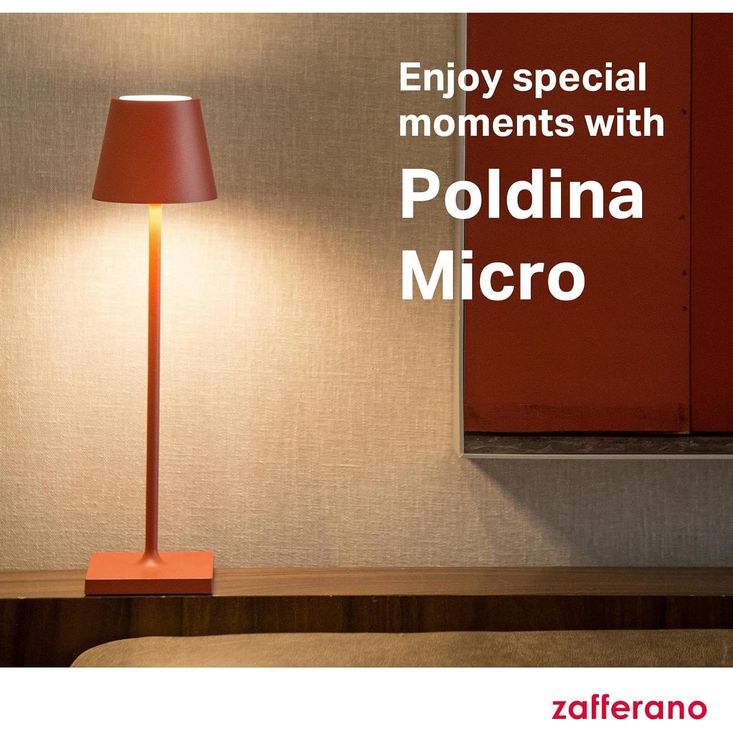 Lámpara de Mesa Recargable Zafferano Poldina Micro Arena 27.5 cm