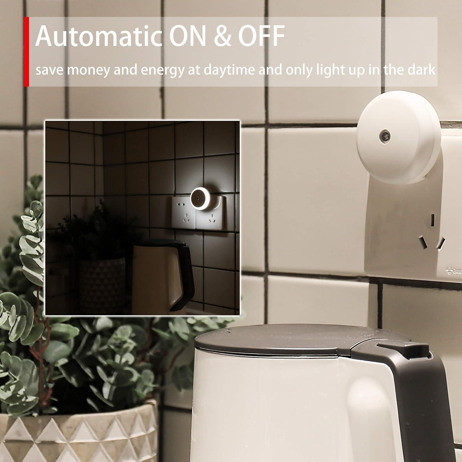 Luz Nocturna LED Enchufable myCozyLite 2 Paquete Blanco Frío