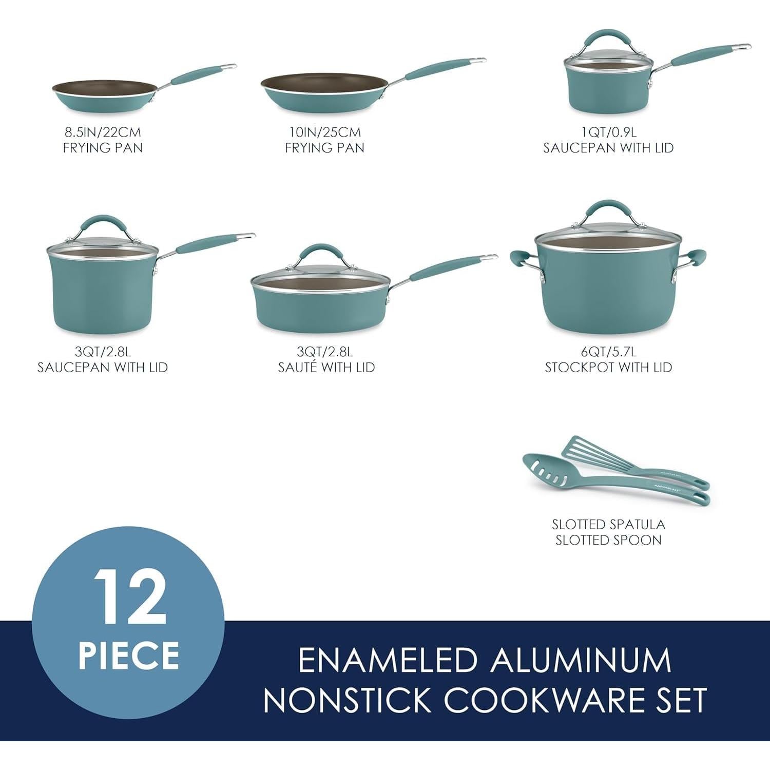 Juego de Ollas y Sartenes Rachael Ray Cucina 12 Piezas Azul