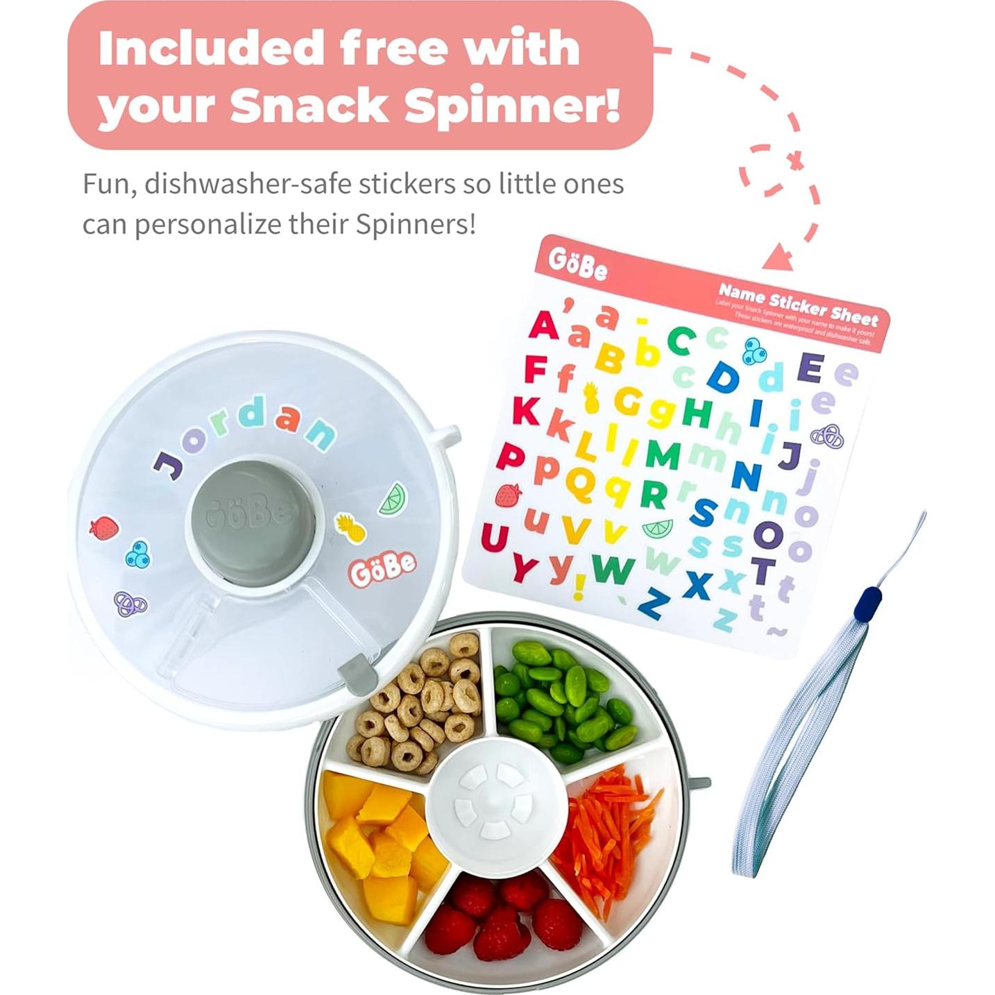 Contenedor de Snacks Spinner GoBe Kids Coral Rosa 5 Compartimentos