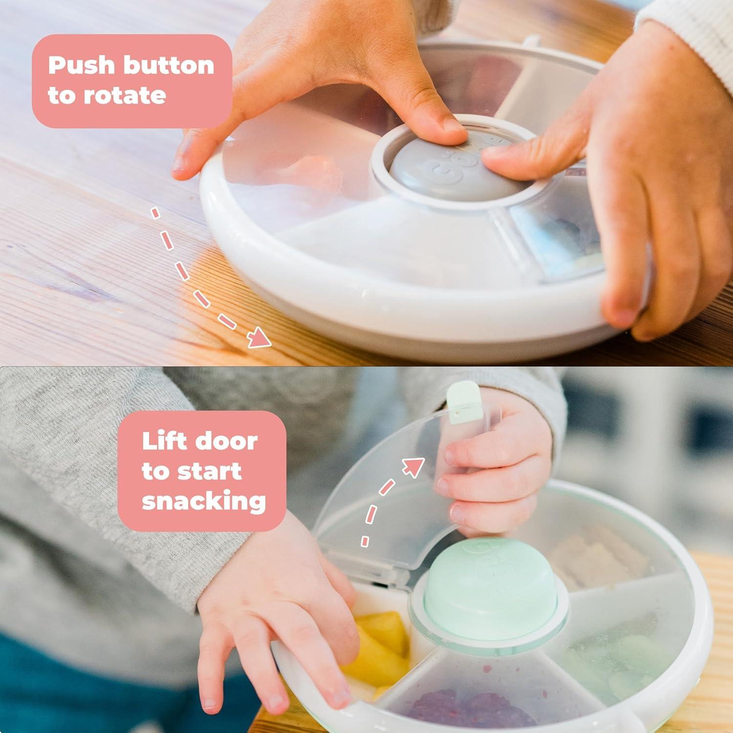 Contenedor de Snacks Spinner GoBe Kids Coral Rosa 5 Compartimentos