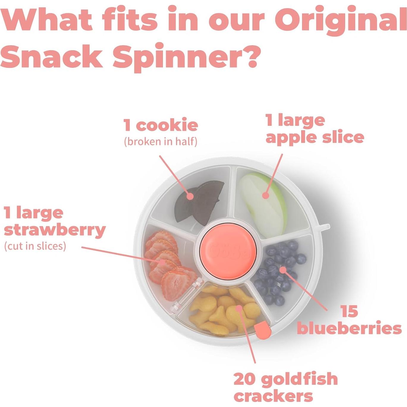 Contenedor de Snacks Spinner GoBe Kids Coral Rosa 5 Compartimentos
