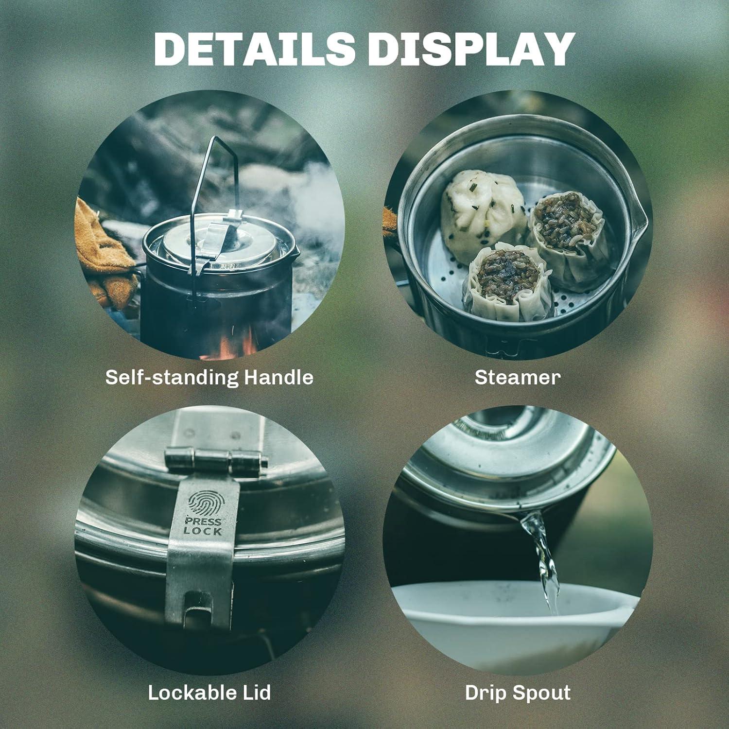 Olla de Camping Fire-Maple Antarcti 1.2L Acero Inoxidable