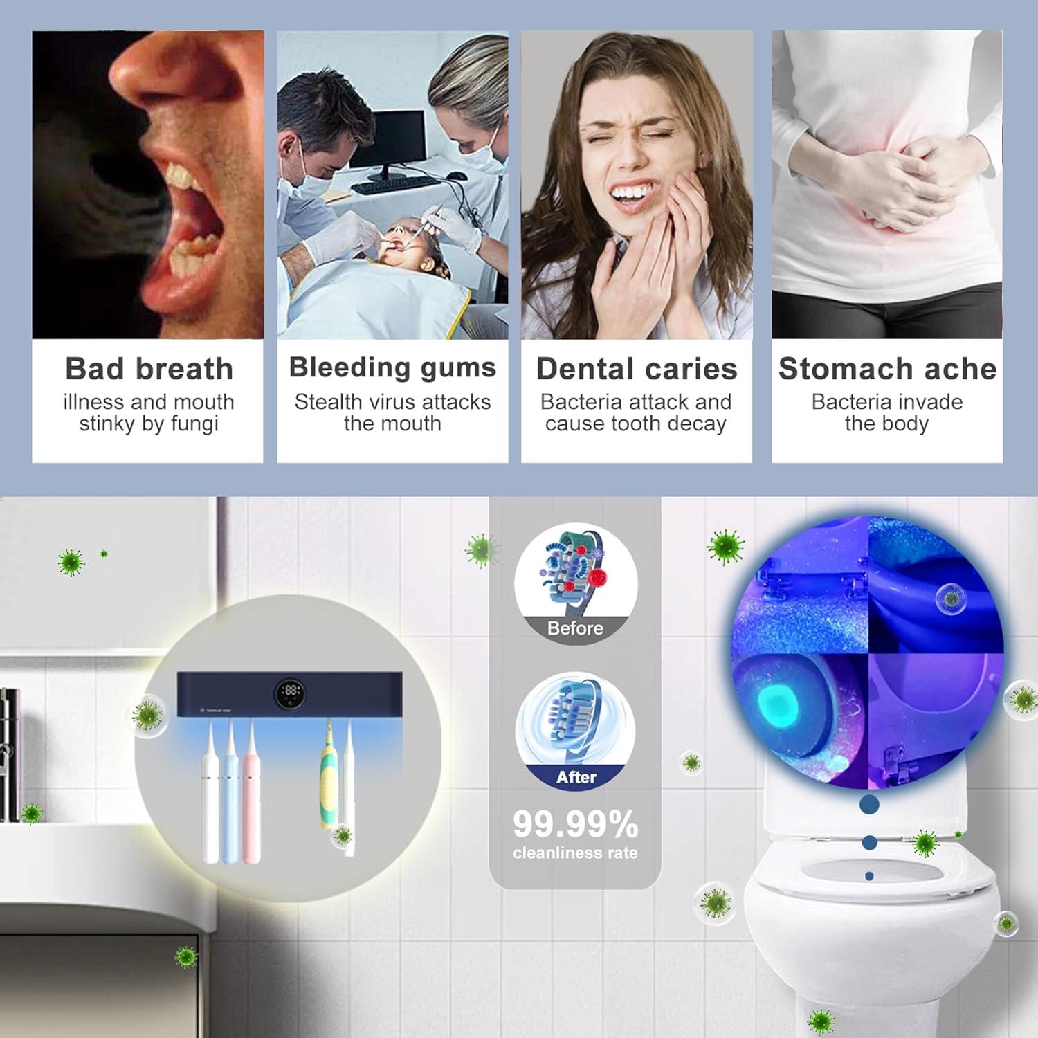 Soporte Limpiador de Cepillos de Dientes KIEROFIRT x114 Azul