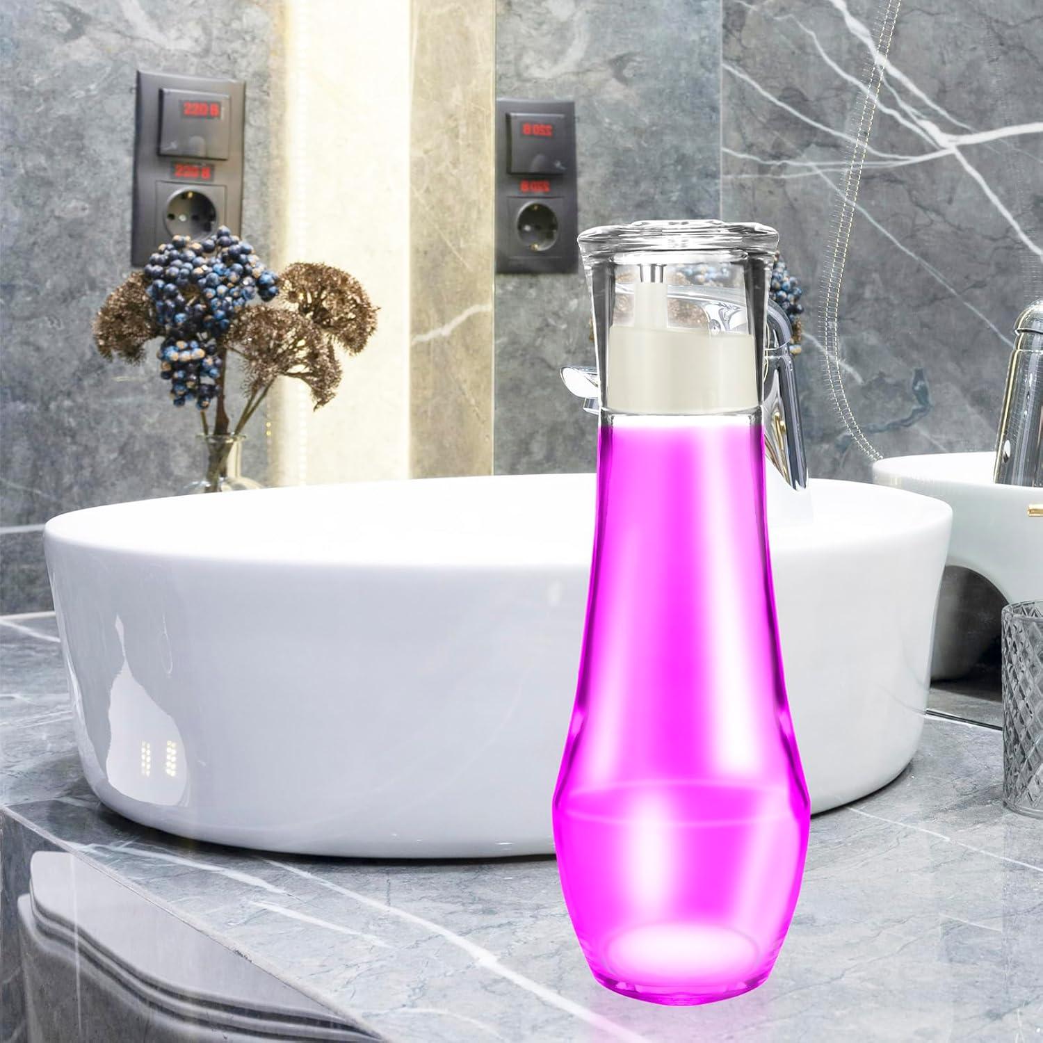 Bathroom Mouthwash Dispenser with Lid,8.8 oz Glass Mouthwash Dispensers with Pour Spout Reusable Dispensing Mouthwash, Vegetable Oil, Syrup, and Other Liquids Container Cups