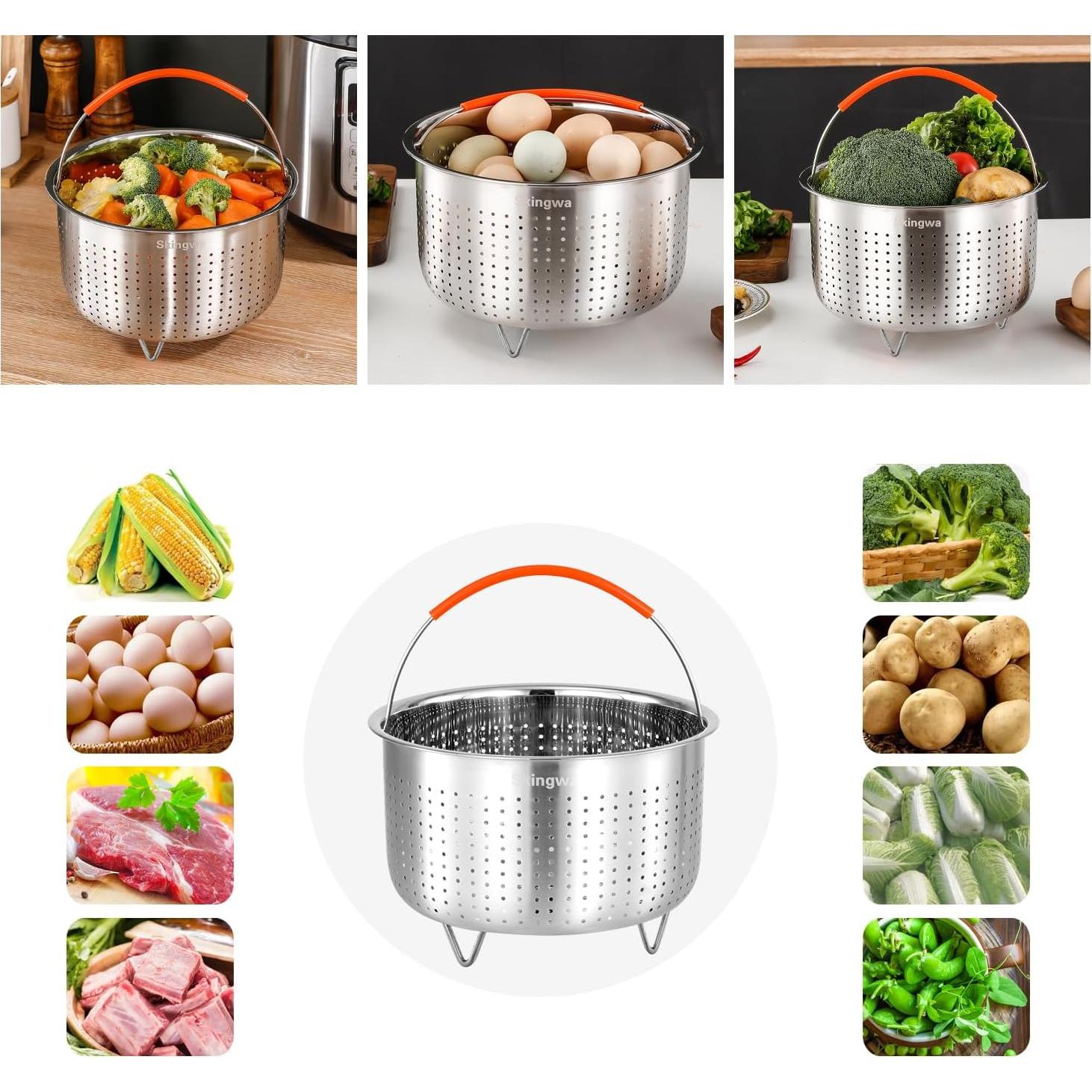 Cesta de vapor Skingwa 2.84L acero inoxidable para Instant Pot