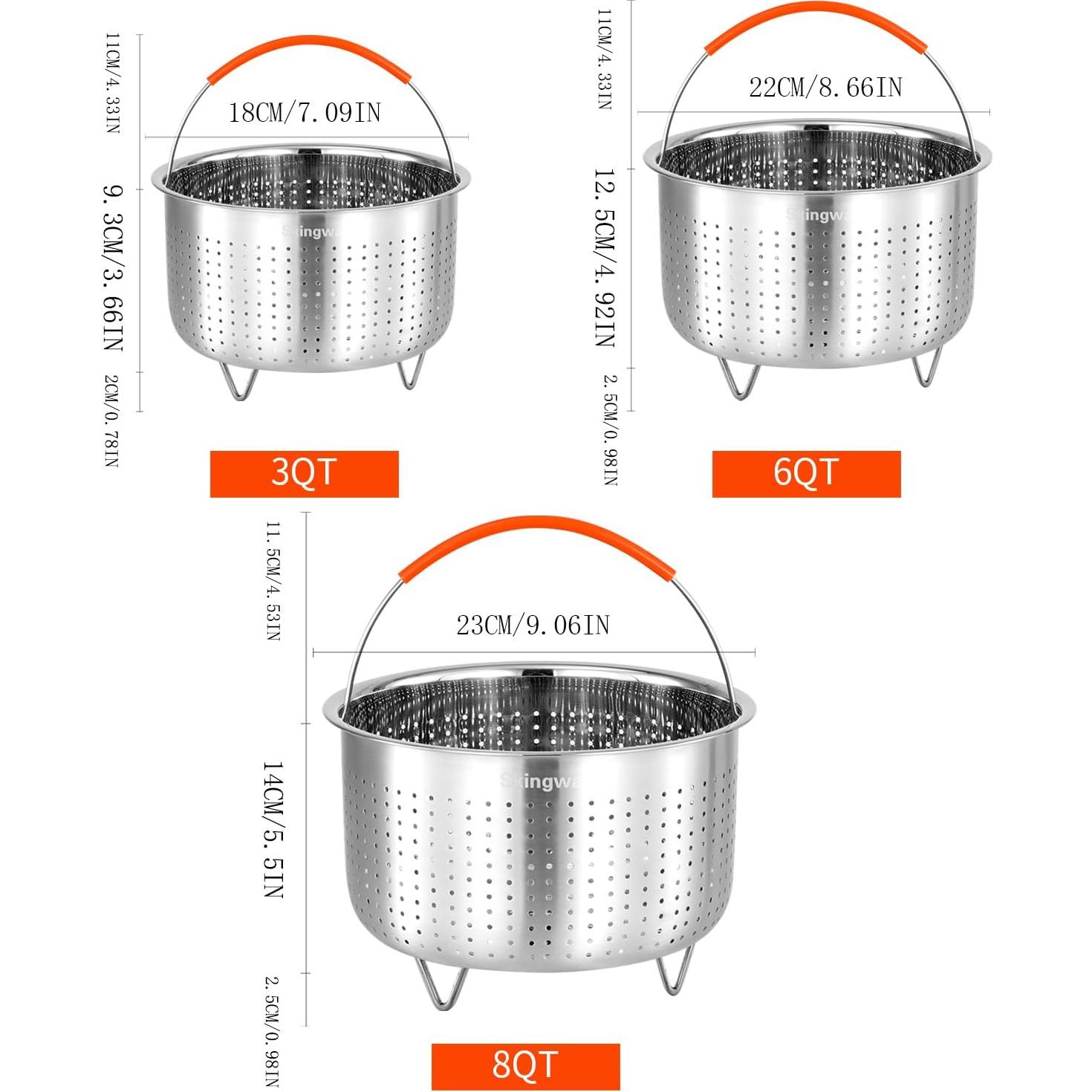 Cesta de vapor Skingwa 2.84L acero inoxidable para Instant Pot