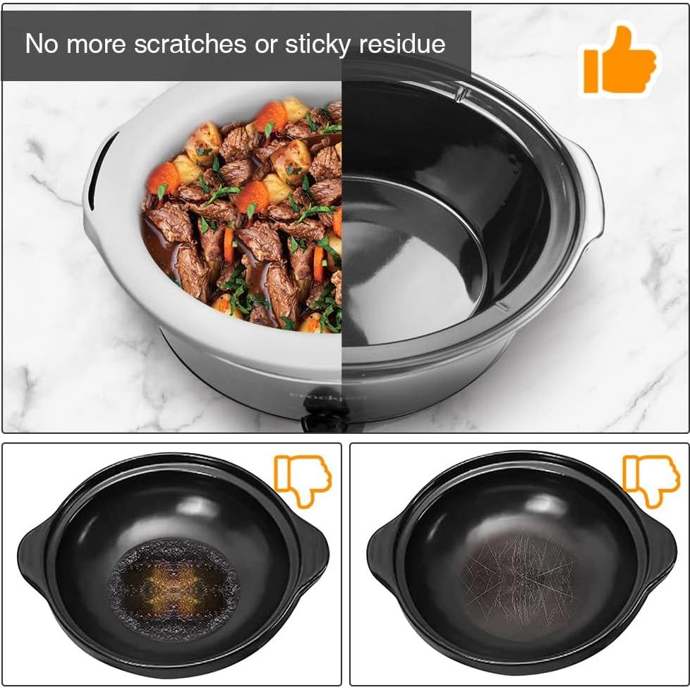 Forros de Silicona Reutilizables SOPHICO para Olla de Cocción Lenta 6-8 Qt