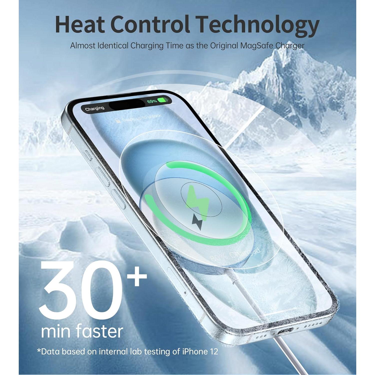 Cargador Inalámbrico Magnético 20W con Soporte Aluminio Azul