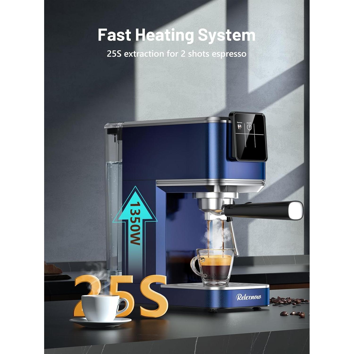 Máquina de Espresso RELEXNOW JH-C5210 20 Bar con Espumador