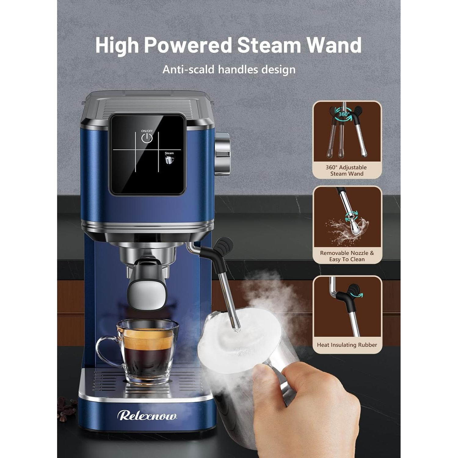 Máquina de Espresso RELEXNOW JH-C5210 20 Bar con Espumador