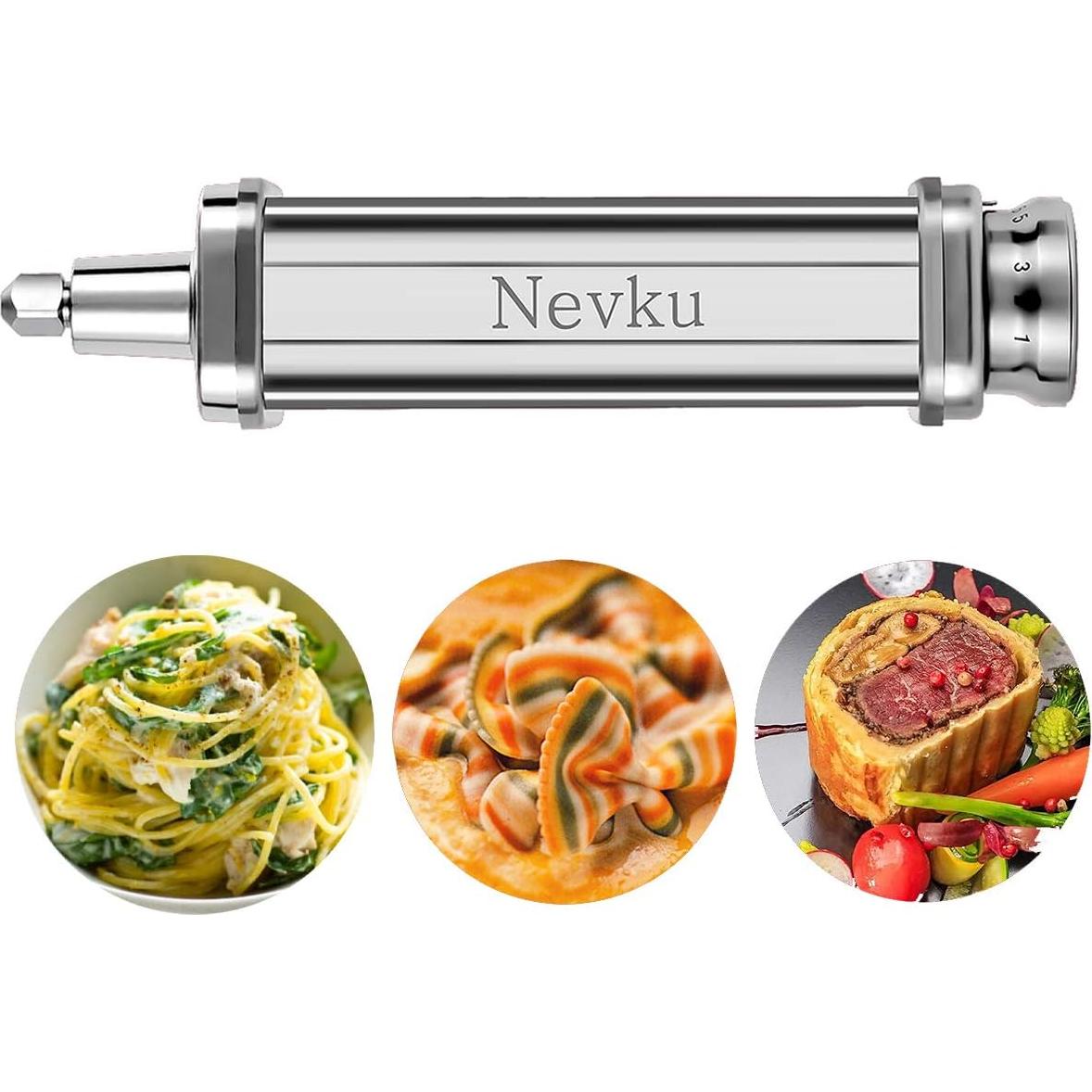 Accesorio de rodillo de pasta NEVKU para KitchenAid, 8 grosores