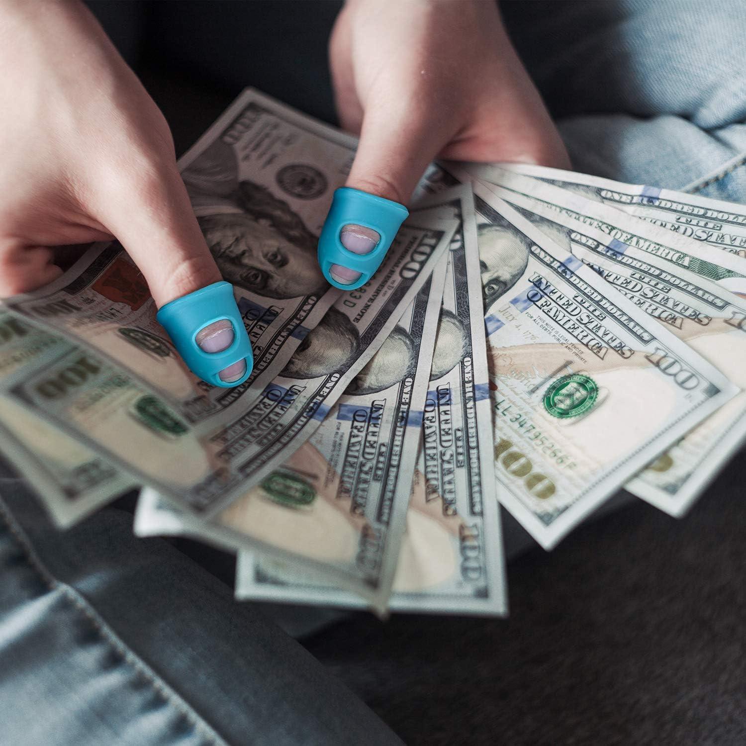 Puntas de Dedos Wisdompro 16 Pcs Silicona 4 Tamaños Azul Aqua