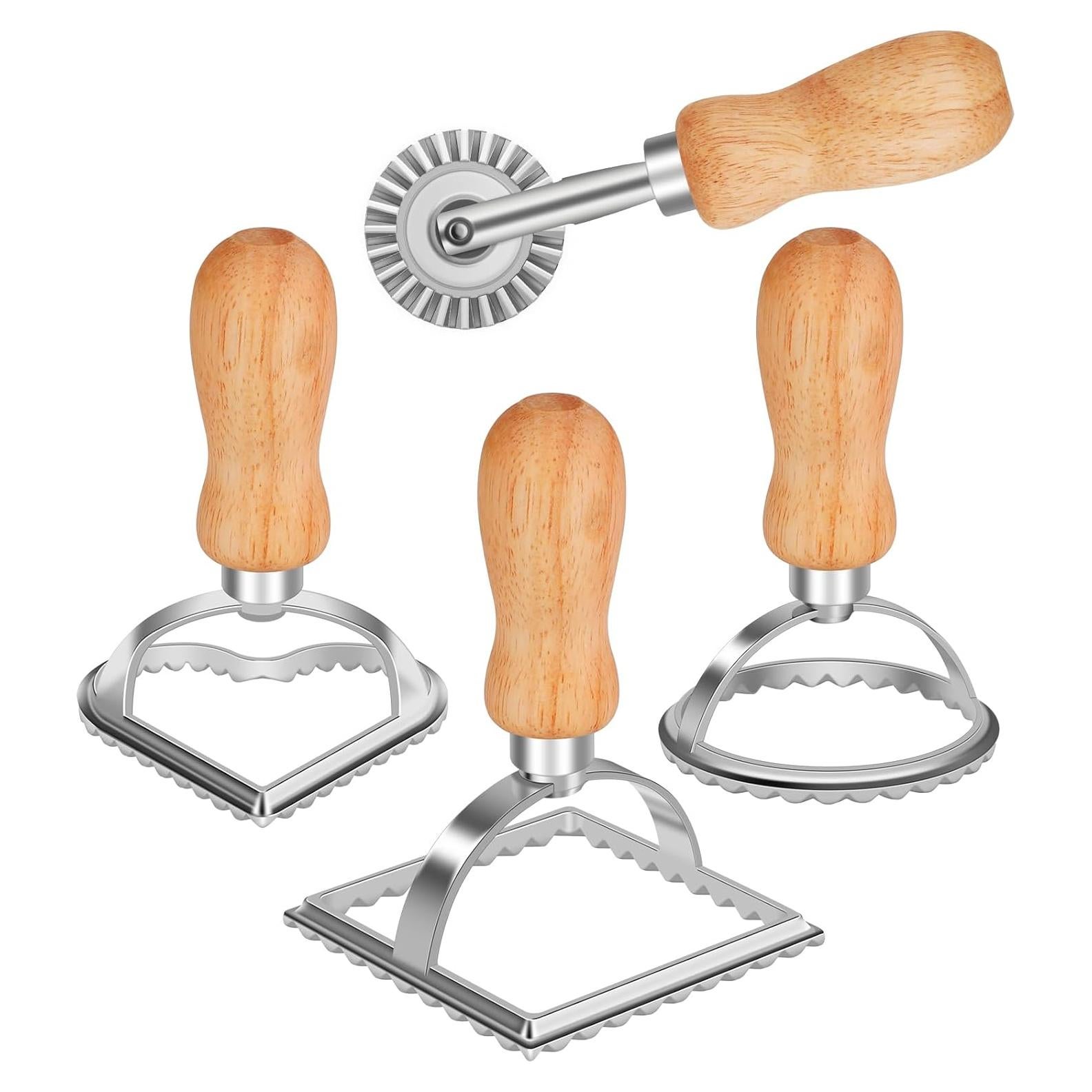 Cortador de Ravioli TACGEA Juego de 4 con Mango de Madera