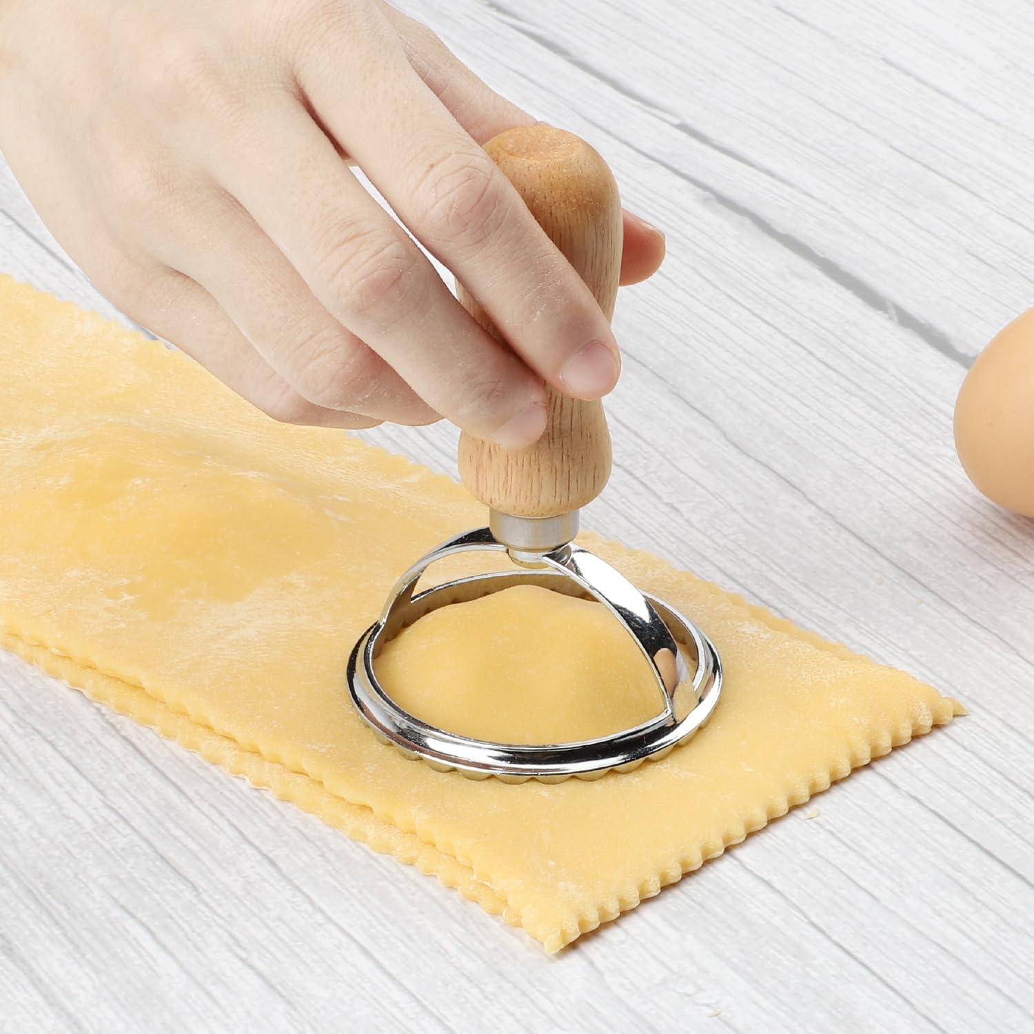 Cortador de Ravioli TACGEA Juego de 4 con Mango de Madera