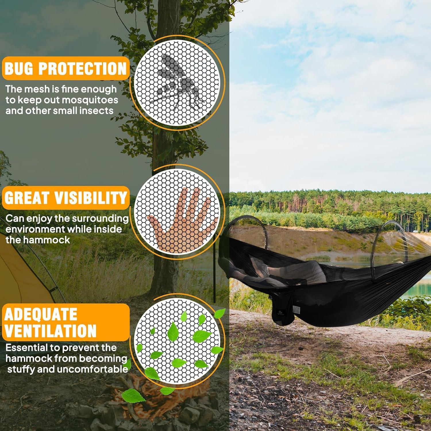 Hamaca de Camping NATUREFUN Ultra-Ligera 300kg Nylon 2.74x1.40m