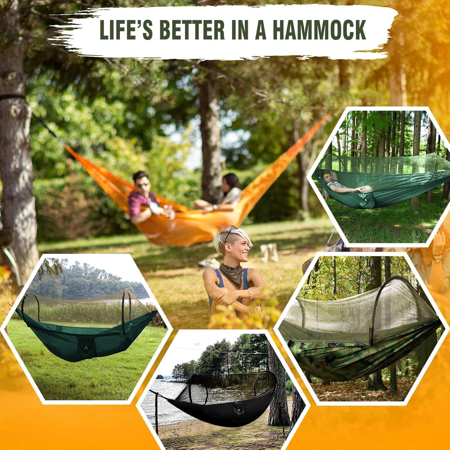 Hamaca de Camping NATUREFUN Ultra-Ligera 300kg Nylon 2.74x1.40m