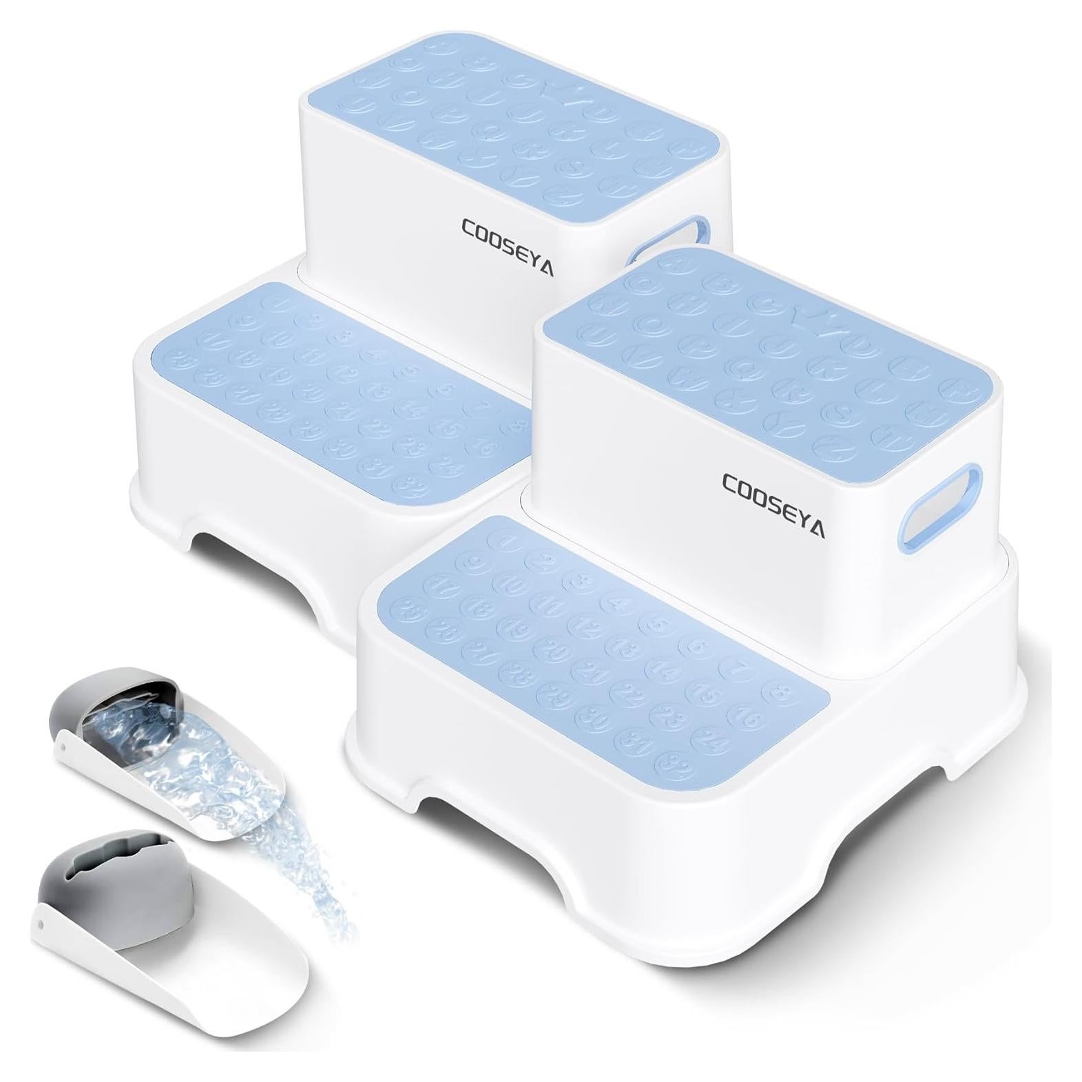 Escalera Doble Antideslizante COOSEYA para Niños Azul