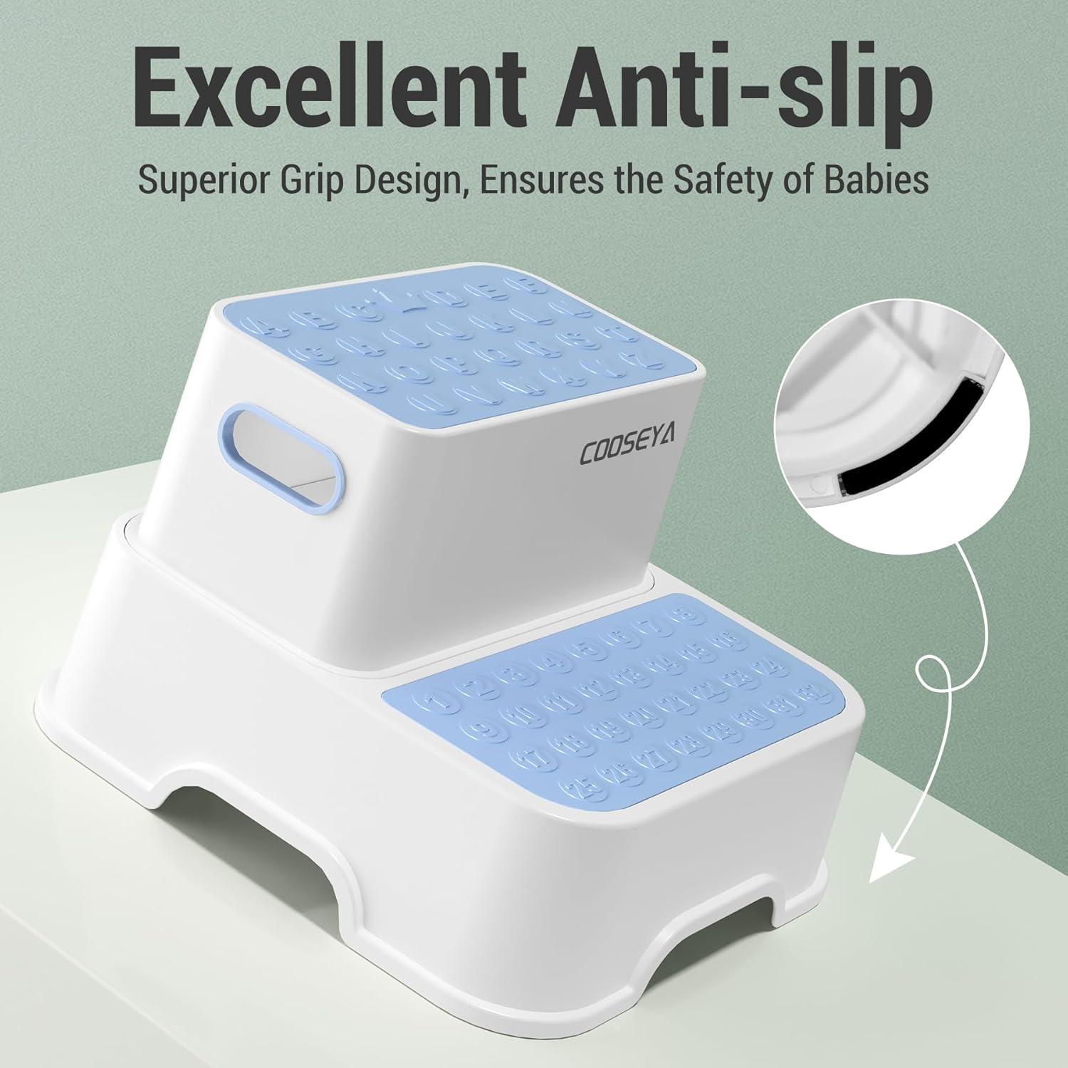 Escalera Doble Antideslizante COOSEYA para Niños Azul