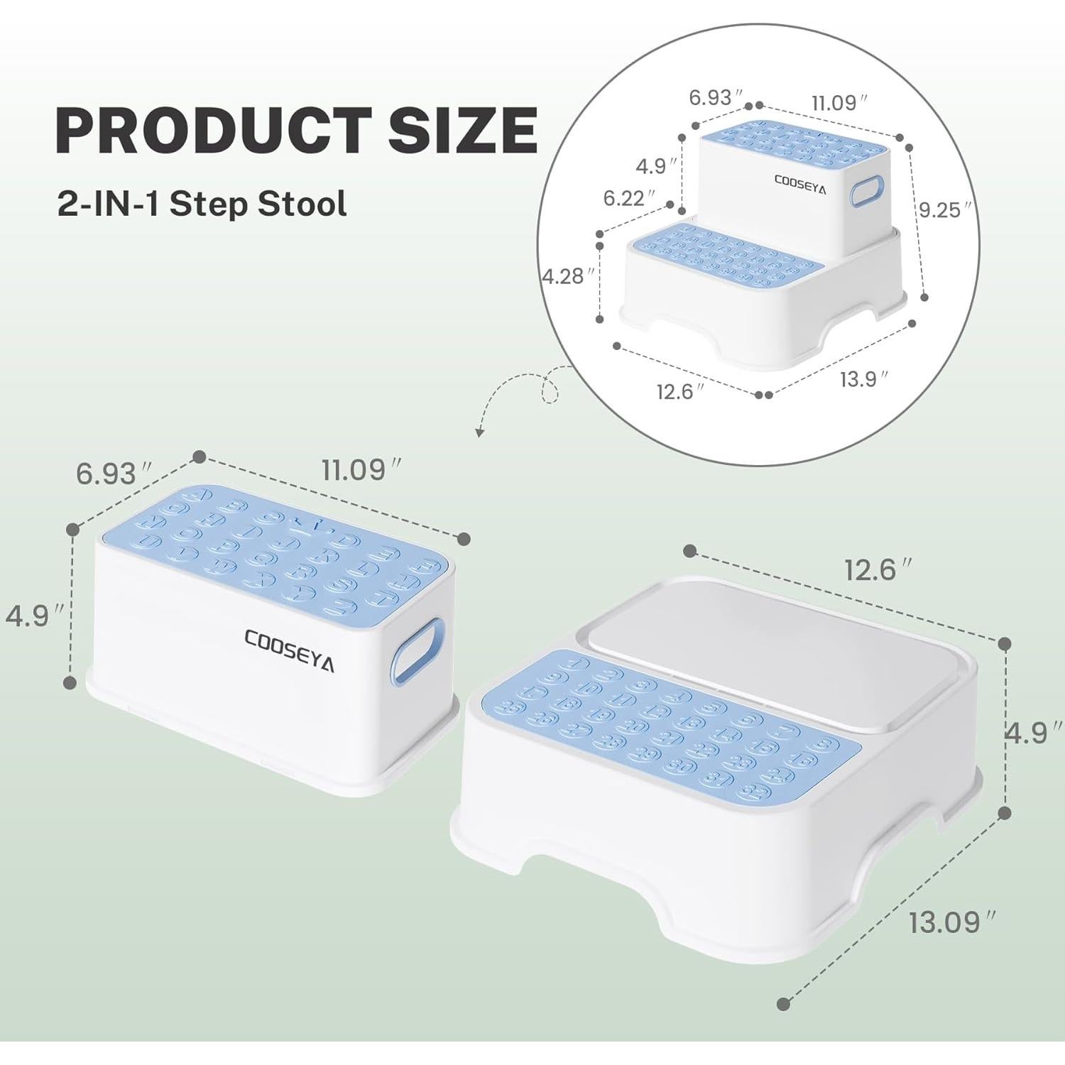 Escalera Doble Antideslizante COOSEYA para Niños Azul