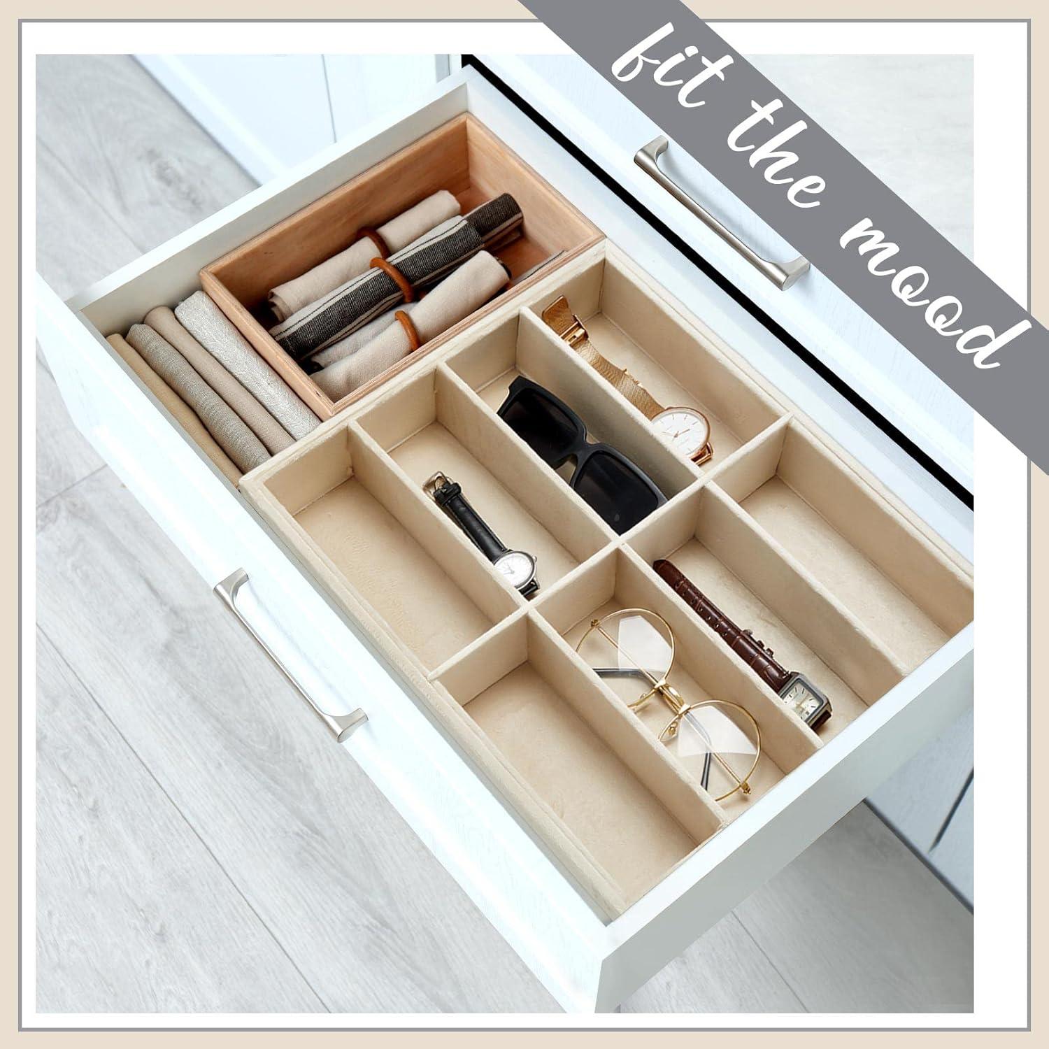 Organizador de Gafas Amylove 2 Pcs Beige 8 Compartimentos