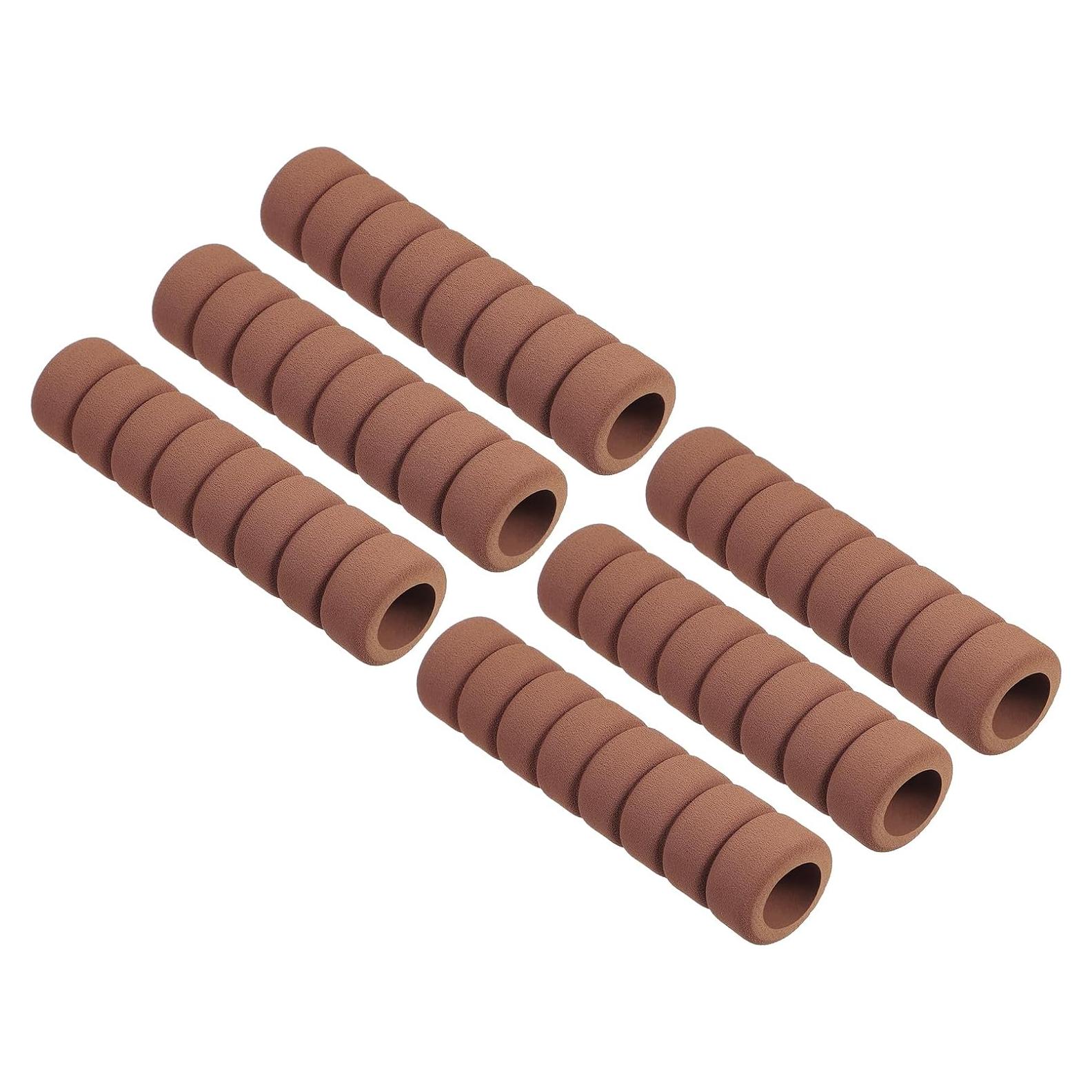 PATIKIL EVA Foam Door Handle Cover, 6 Pcs Anti-Collision Door Knob Spiral Covers Door Handles Protective Safety Cover Guard Sleeve for Bedrooms Bathrooms Offices Furniture, Brown