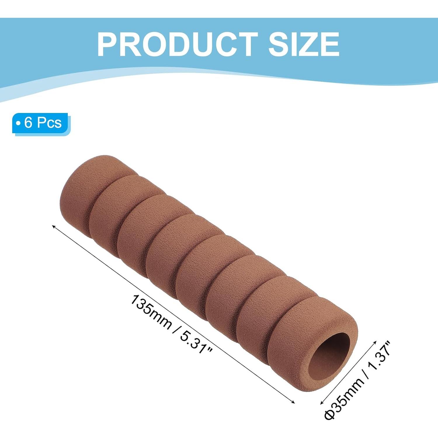 PATIKIL EVA Foam Door Handle Cover, 6 Pcs Anti-Collision Door Knob Spiral Covers Door Handles Protective Safety Cover Guard Sleeve for Bedrooms Bathrooms Offices Furniture, Brown