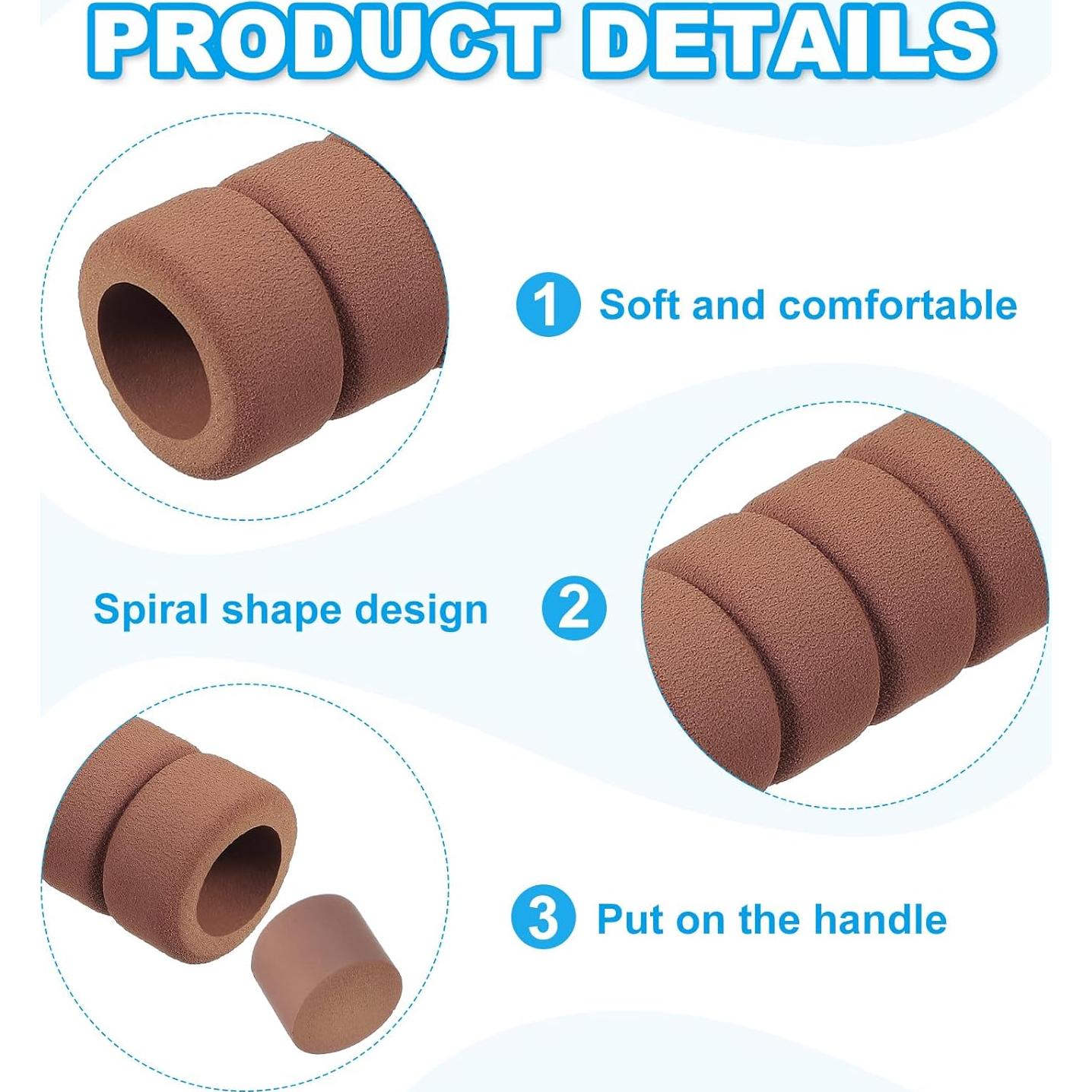 PATIKIL EVA Foam Door Handle Cover, 6 Pcs Anti-Collision Door Knob Spiral Covers Door Handles Protective Safety Cover Guard Sleeve for Bedrooms Bathrooms Offices Furniture, Brown