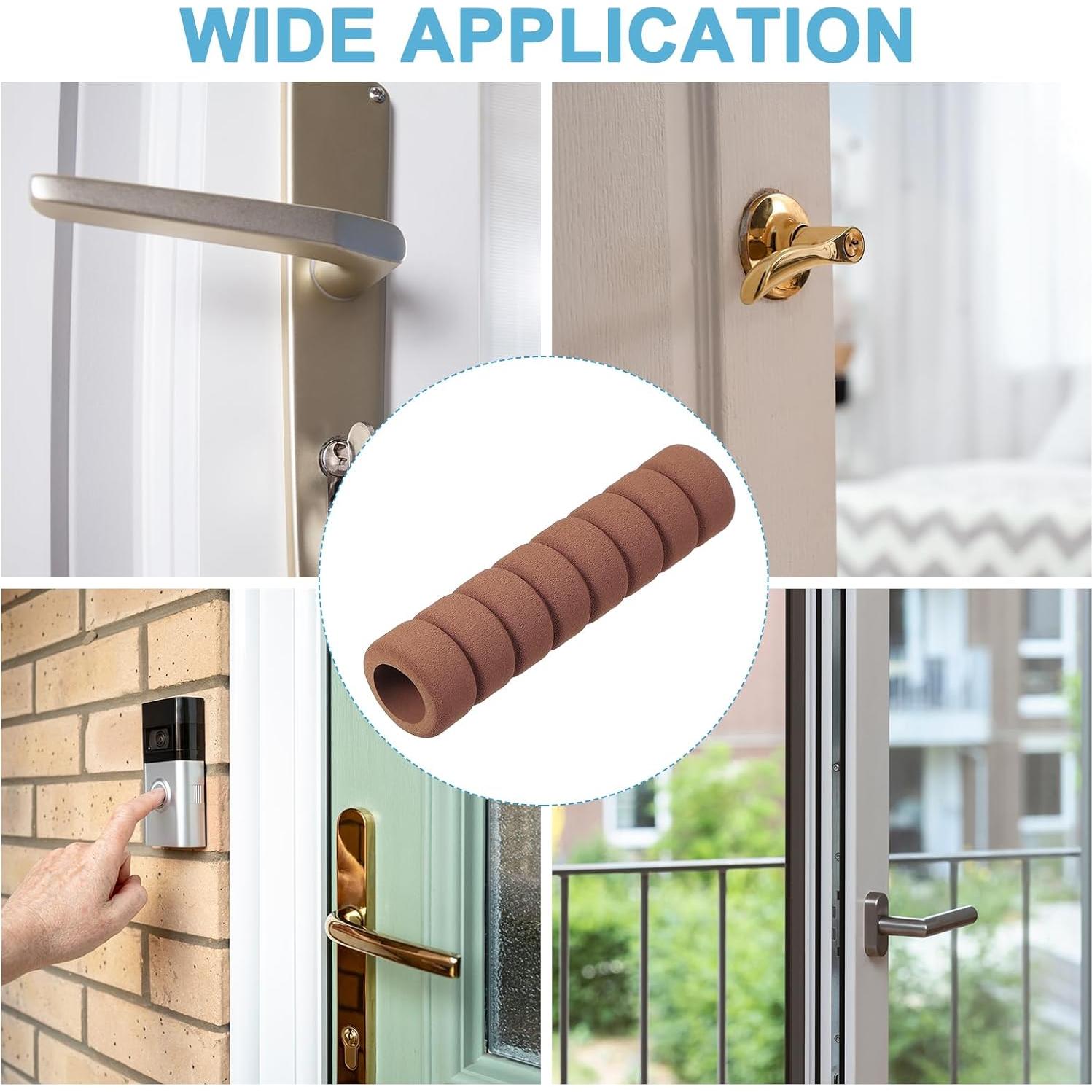 PATIKIL EVA Foam Door Handle Cover, 6 Pcs Anti-Collision Door Knob Spiral Covers Door Handles Protective Safety Cover Guard Sleeve for Bedrooms Bathrooms Offices Furniture, Brown