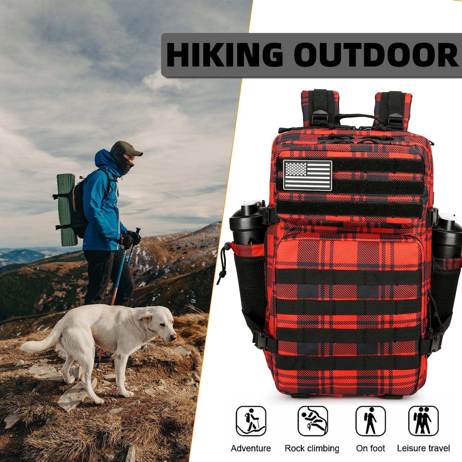 Mochila Táctica Militar 35L Rucksack Roja para Senderismo