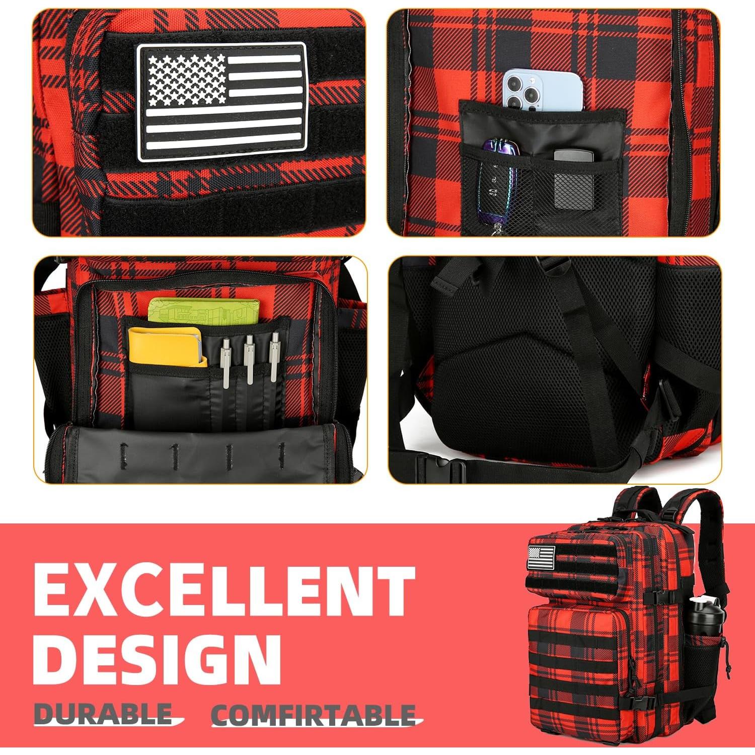 Mochila Táctica Militar 35L Rucksack Roja para Senderismo