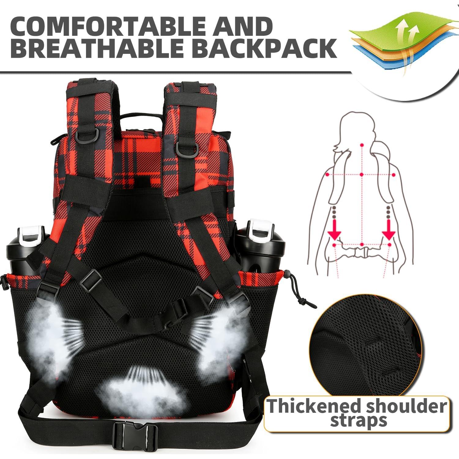 Mochila Táctica Militar 35L Rucksack Roja para Senderismo