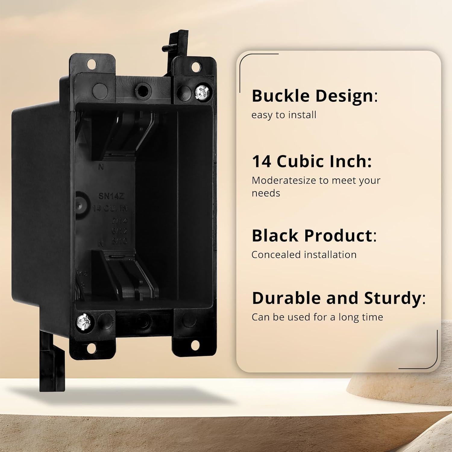 Caja de salida eléctrica 1 gang TOMSHIELE PVC 14 pulgadas cúbicas