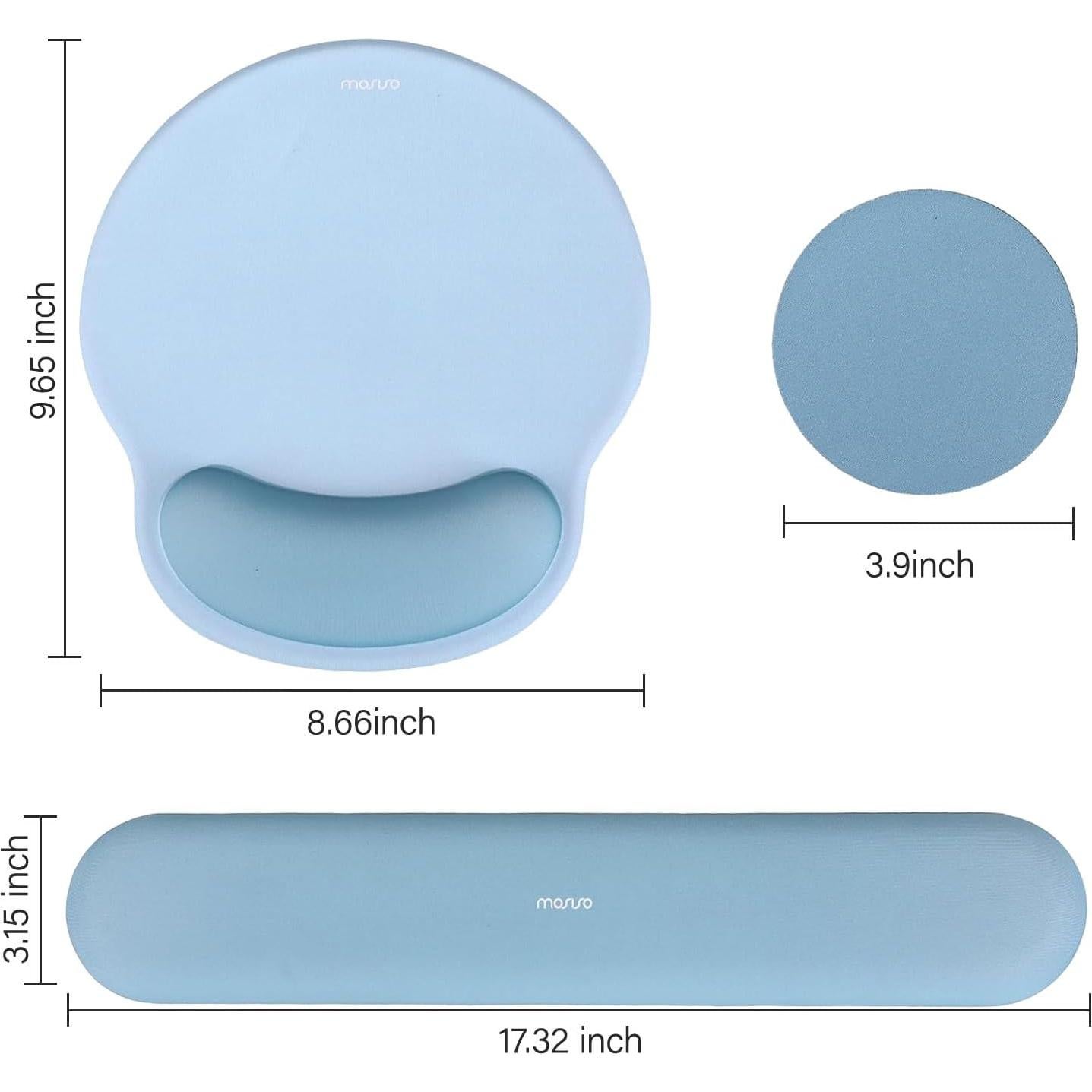 Soporte Reposamuñecas MOSISO Ergonomico Teclado y Ratón Azul