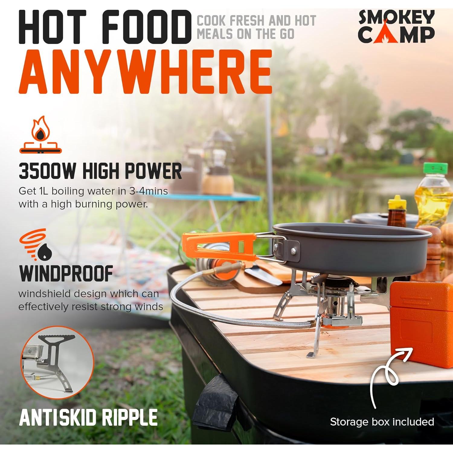 Juego de utensilios de cocina para camping Smokey Camp 10 piezas