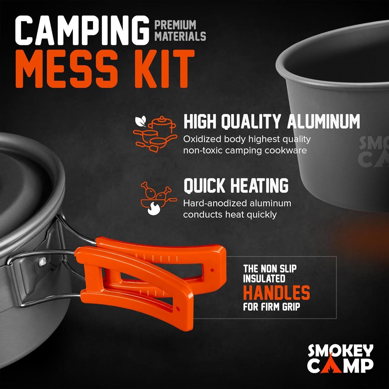 Juego de utensilios de cocina para camping Smokey Camp 10 piezas