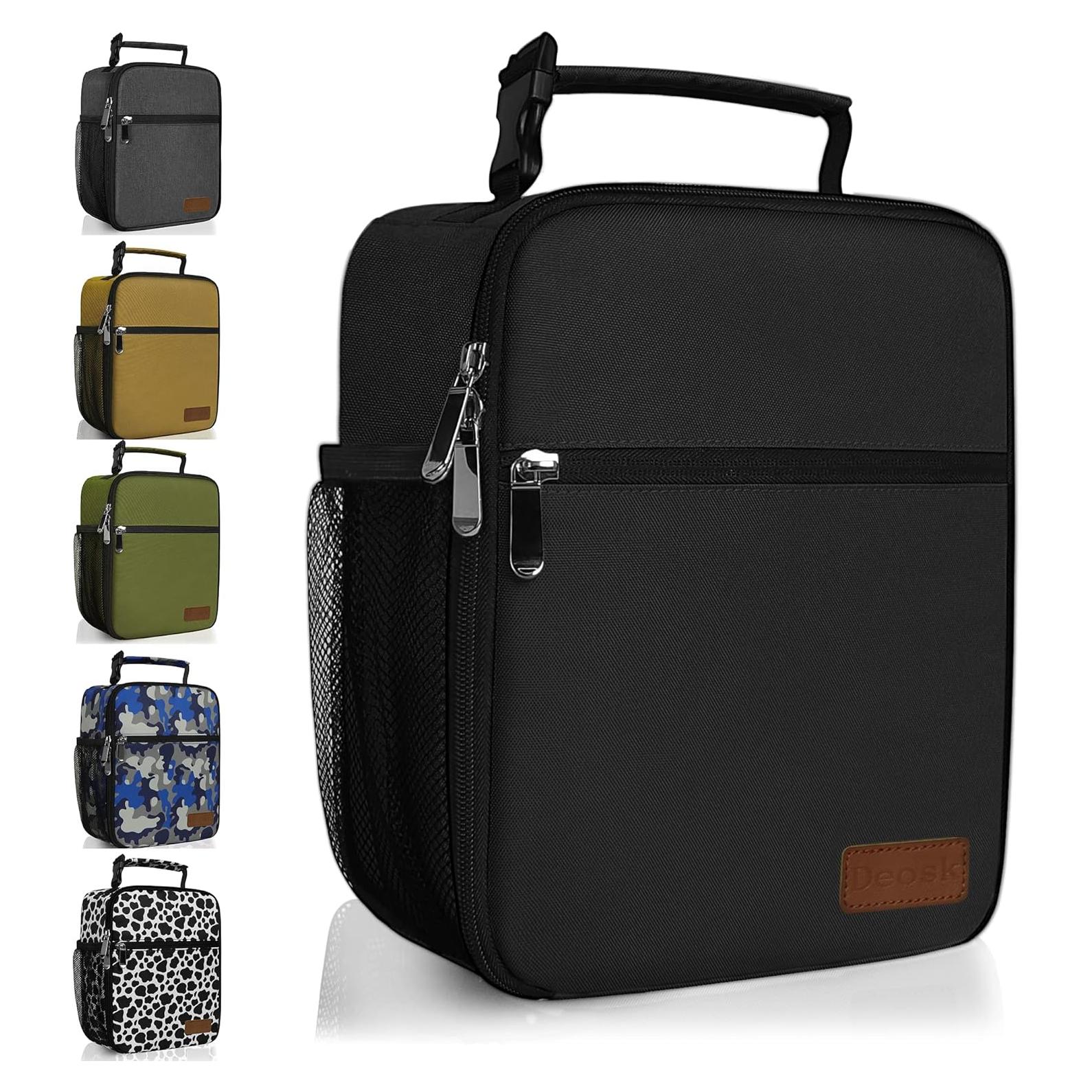 Bolsa de Almuerzo Deosk Aislada 7.57L Negra para Adultos