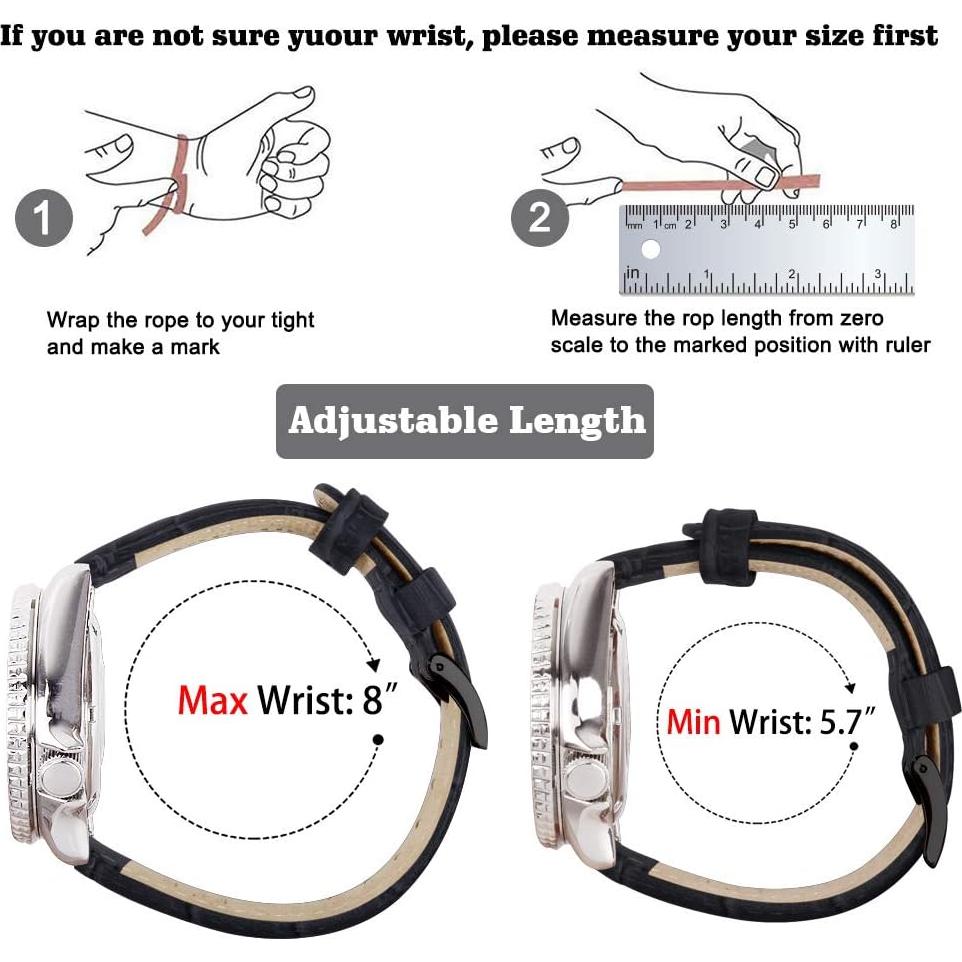 Correa de Reloj de Cuero Ritche 18mm Negro para Samsung Galaxy Watch