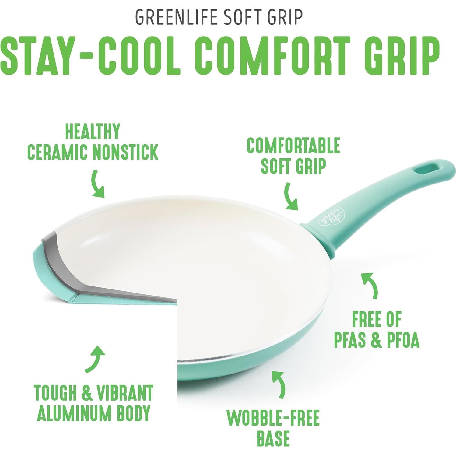 GreenLife Olla Cerámica 6QT Antiadherente Turquesa