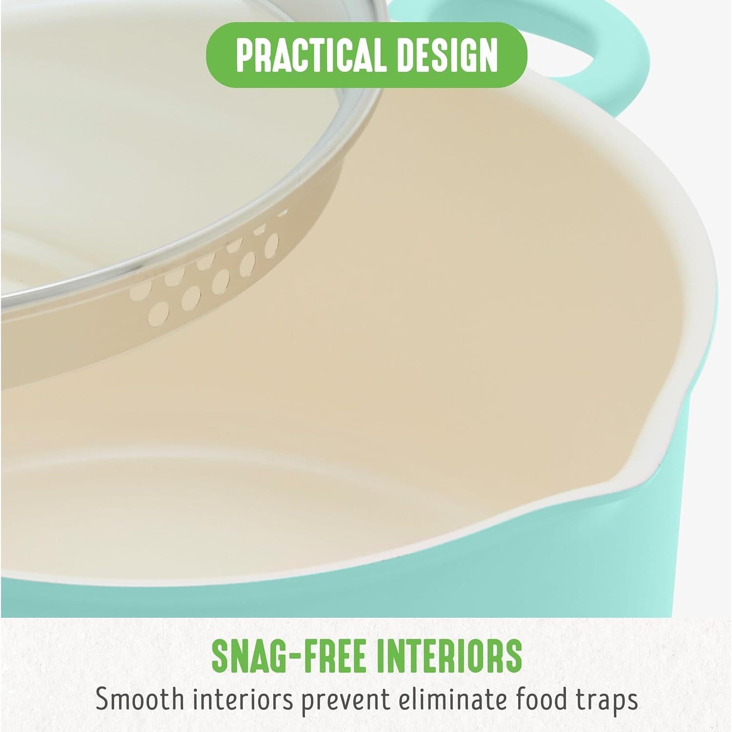 GreenLife Olla Cerámica 6QT Antiadherente Turquesa