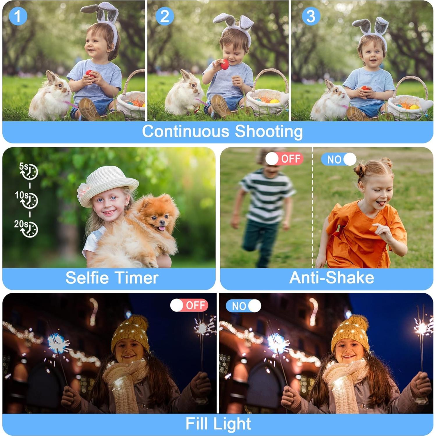 4K Digital Camera for Photography: 64MP Autofocus Compact Portable Digicam Point and Shoot Camera for Vlogging with 18X Zoom and 32GB TF Card Gift for Kids Teens Boys and Girls Black