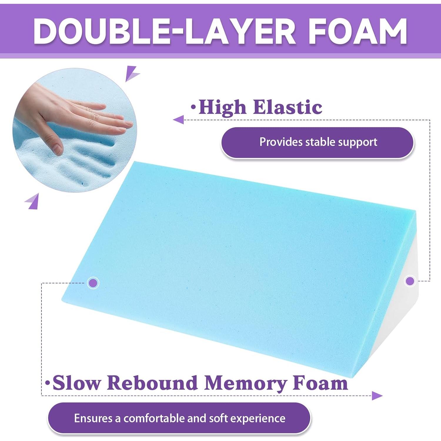 Almohada en Cuña Zantle de Espuma de Memoria Gris-S 44.9x17cm