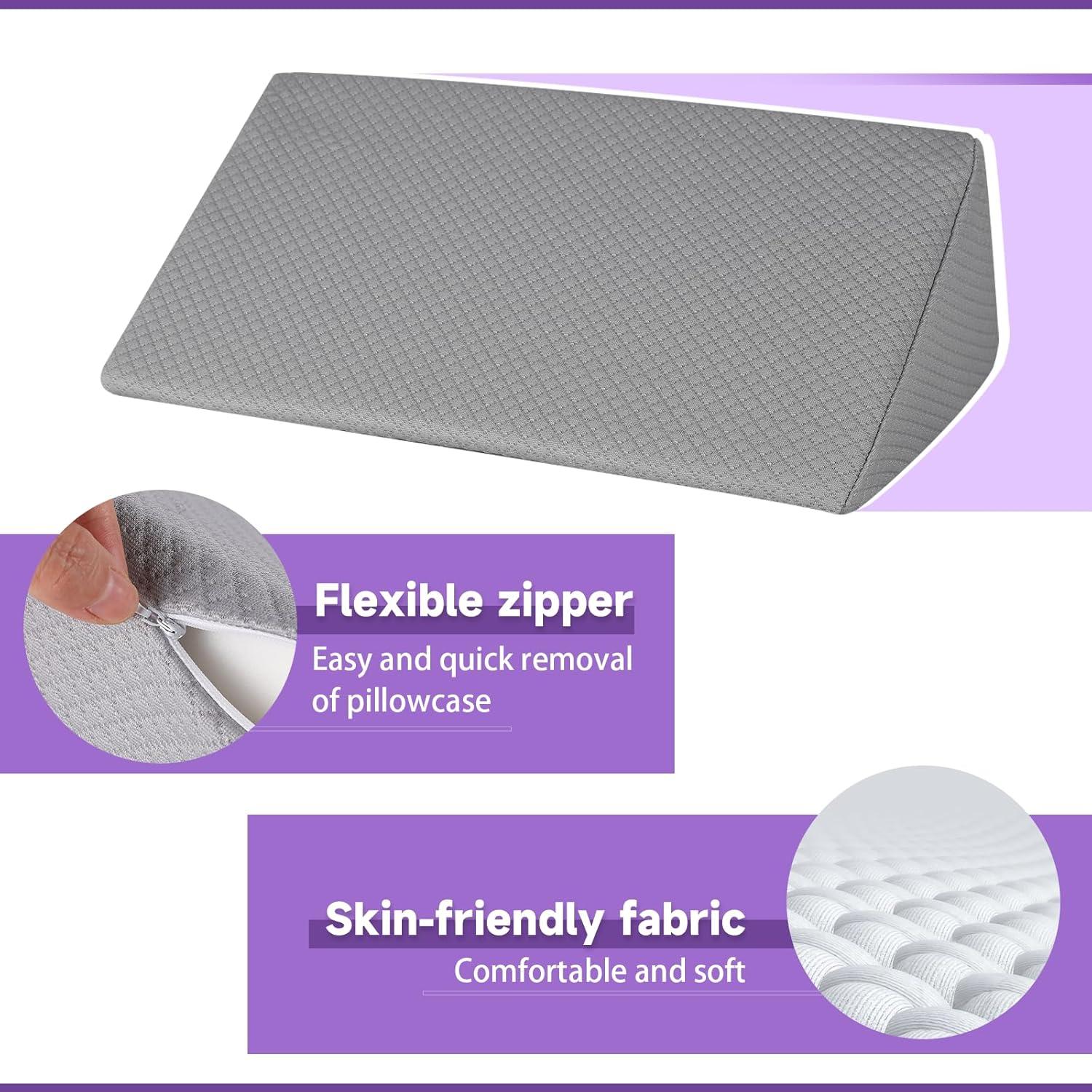 Almohada en Cuña Zantle de Espuma de Memoria Gris-S 44.9x17cm