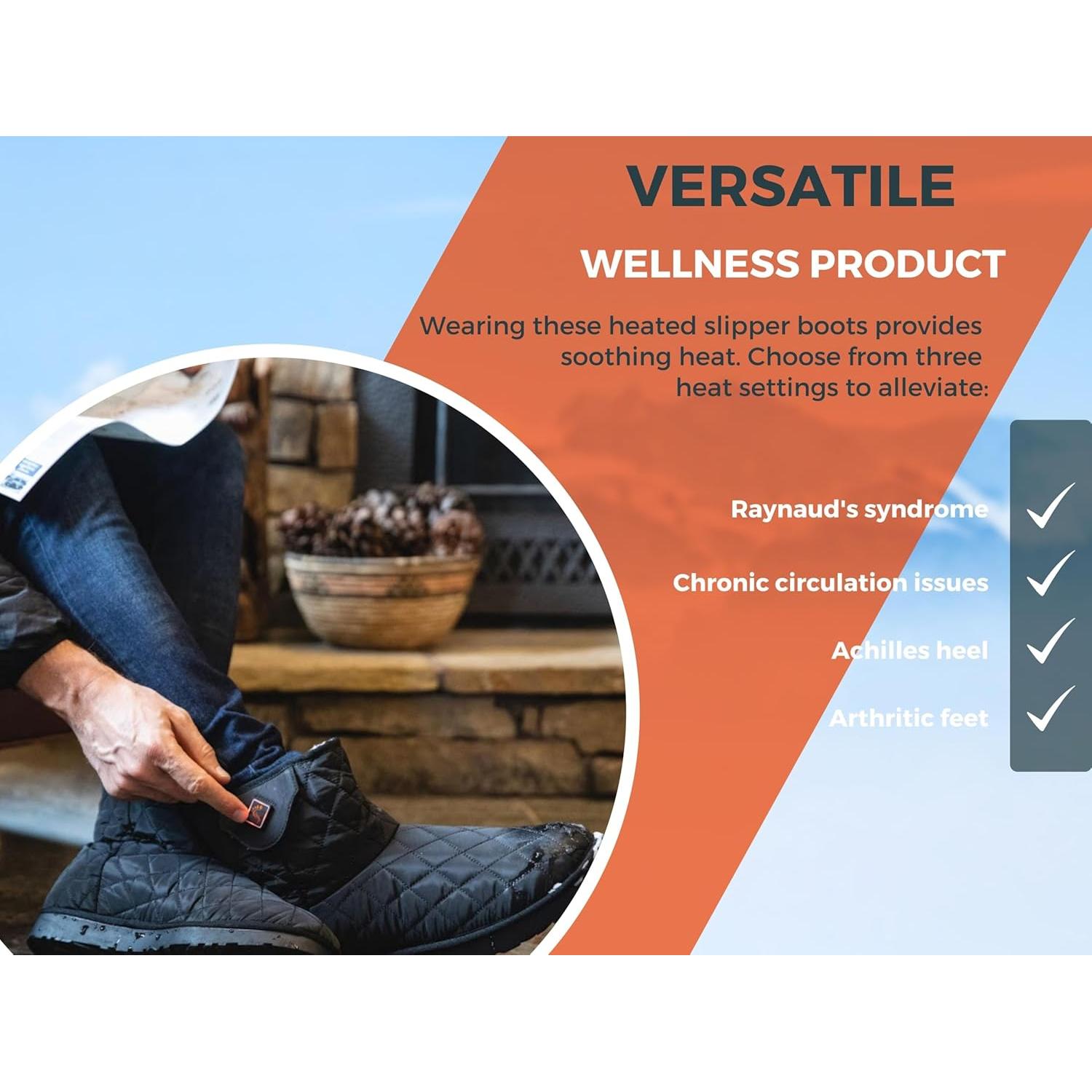 Heated Slipper Boot for Men and Women – Upgraded 2024 Edition Rechargeable Foot Wear with 3 Temperature Settings Keep Feet Warm up to 11 Hours Unisex