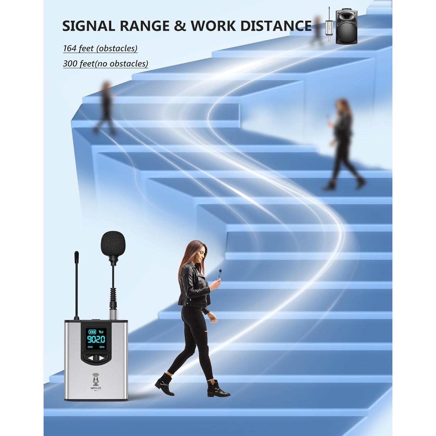 Sistema de Micrófono Inalámbrico YIHAIONLY YM-2 con Lavalier