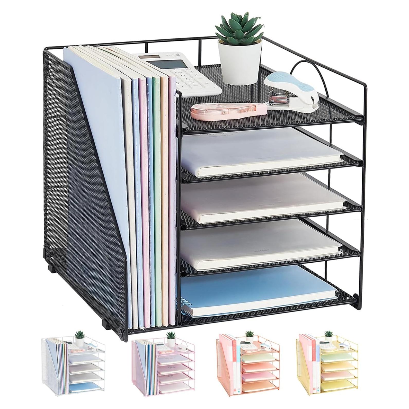 Organizador de Escritorio LEKETREE 5 Bandejas Metal Negro