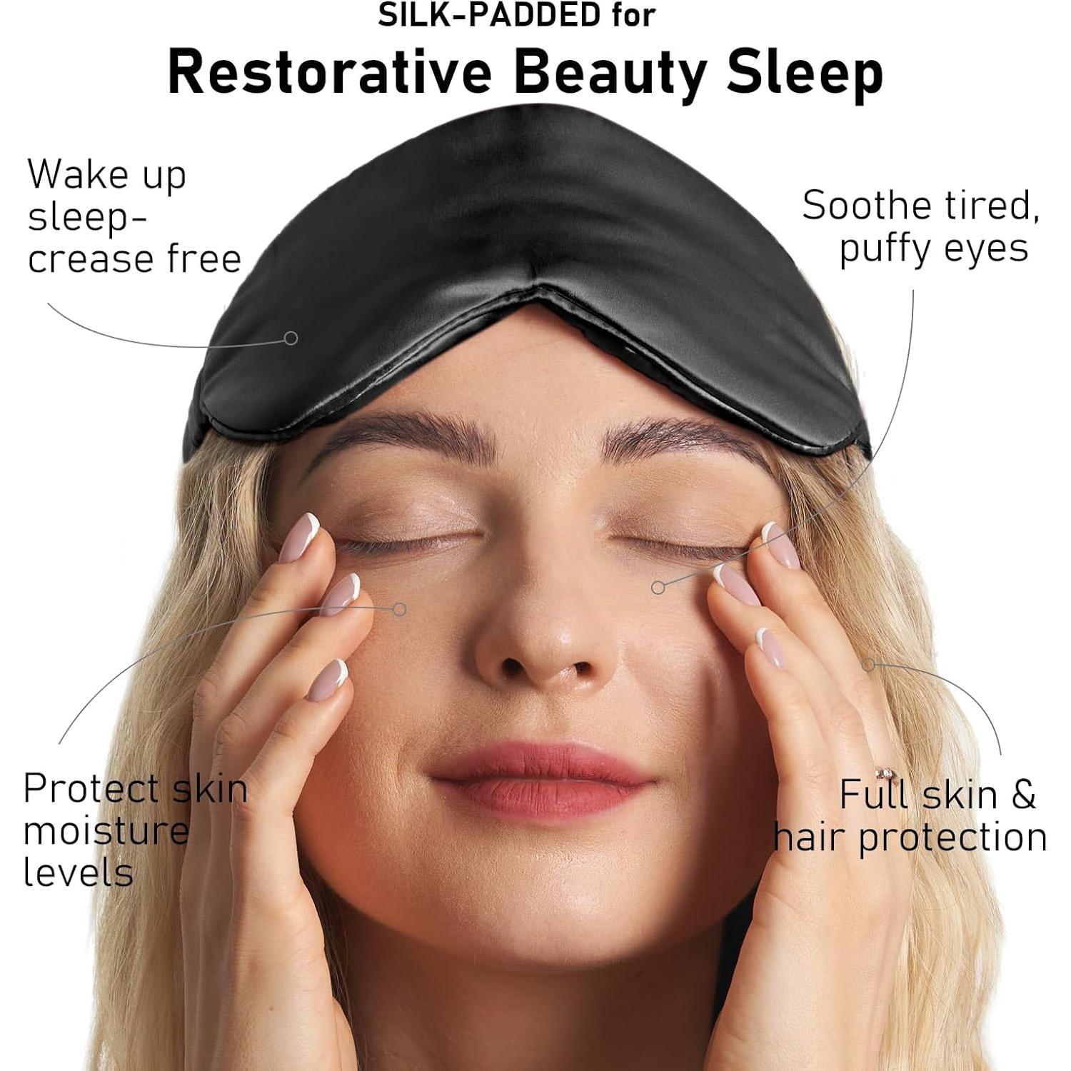 Mascarilla de Sueño de Seda Pura LitBear - Bloqueo de Luz