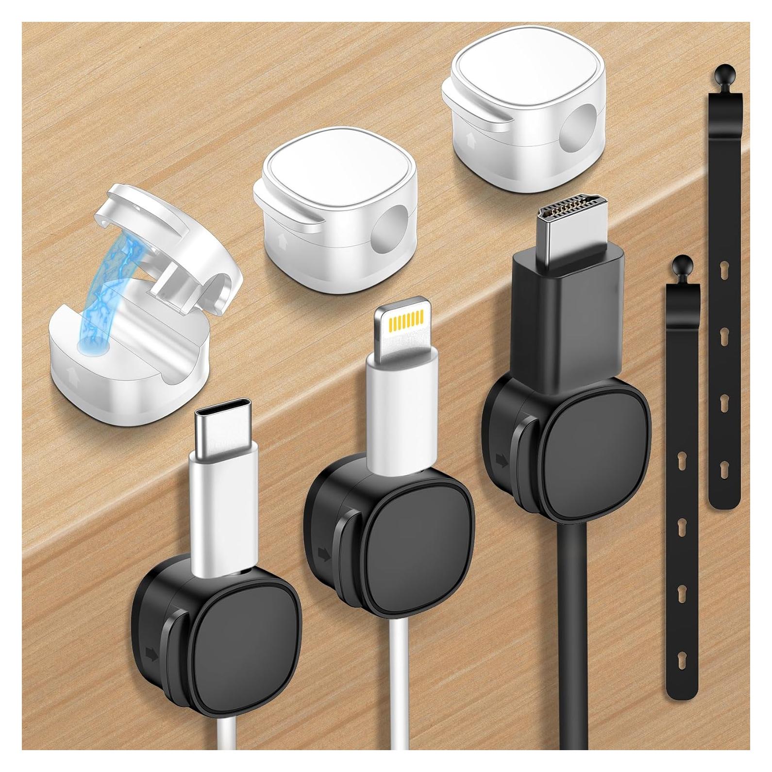6 Clips Magnéticos para Cables MOZOTER - Organizador Ajustable