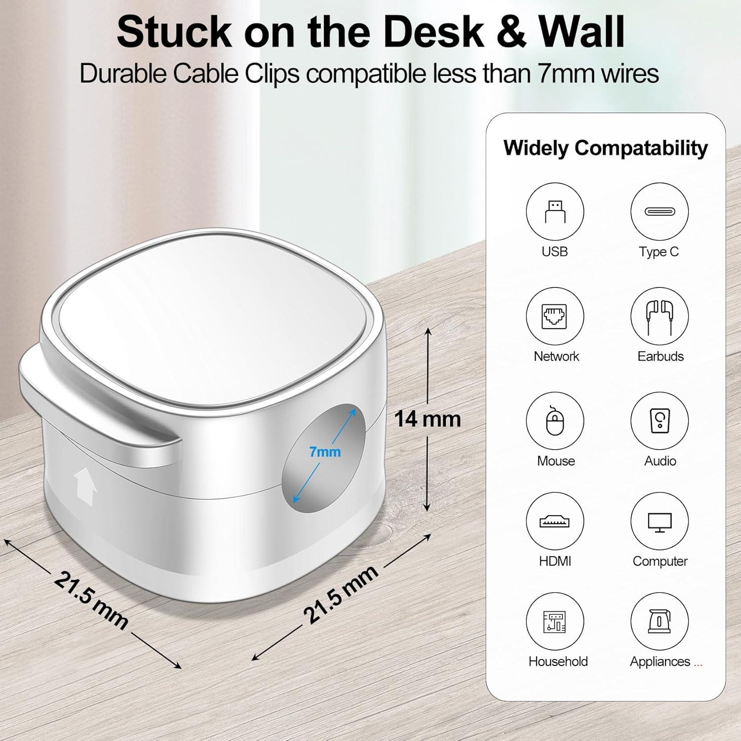 6 Clips Magnéticos para Cables MOZOTER - Organizador Ajustable